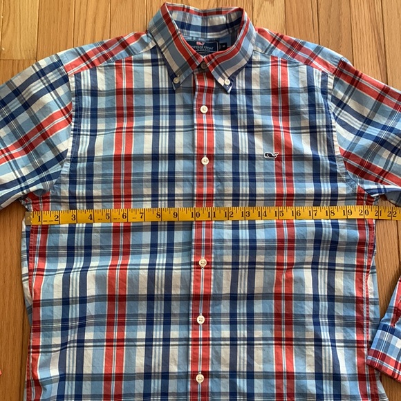 Vineyard Vines Red Slim Fit Whale Shirt, Red White Blue, M - Picture 2 of 8